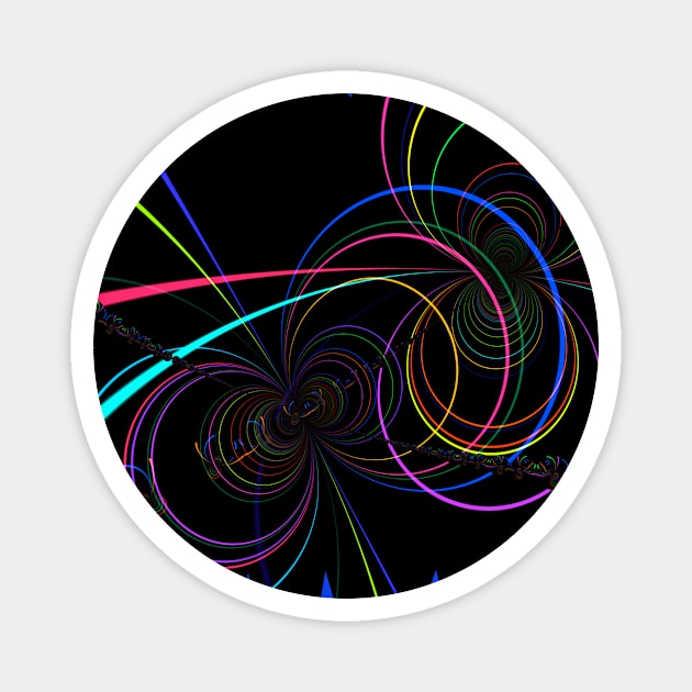 Neon Arcs and Spiral Lines Magnet by Gingezel